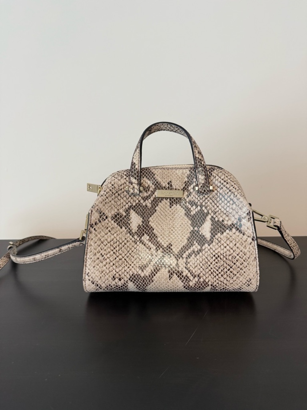 Kate Spade Snake-Embossed Dome Satchel Handbag
